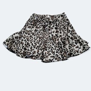 NEW Main Strip Turn up the Sass Skort Leopard ruffled Mini skirt Size M